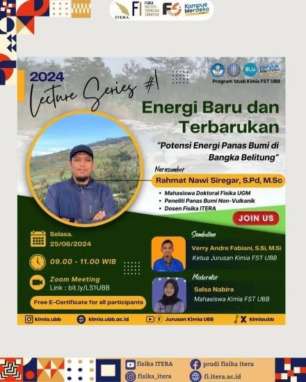 Lecture Series 1 Kimia FST UBB – Potensi Energi Panas Bumi di Bangka Belitung