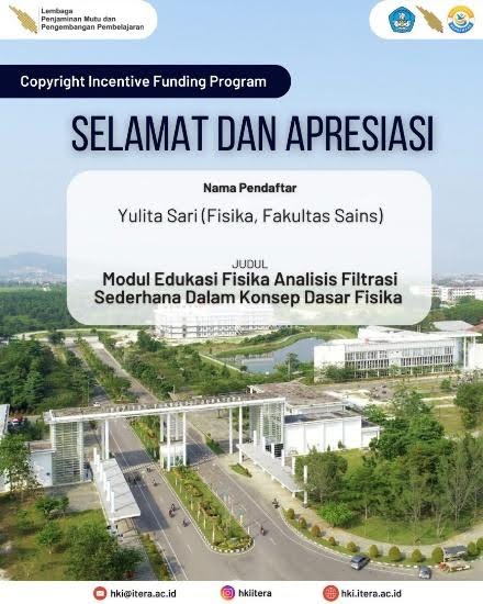 Mahasiswa Fisika ITERA Memperoleh Pendanaan Insentif Hak Cipta ITERA 2025