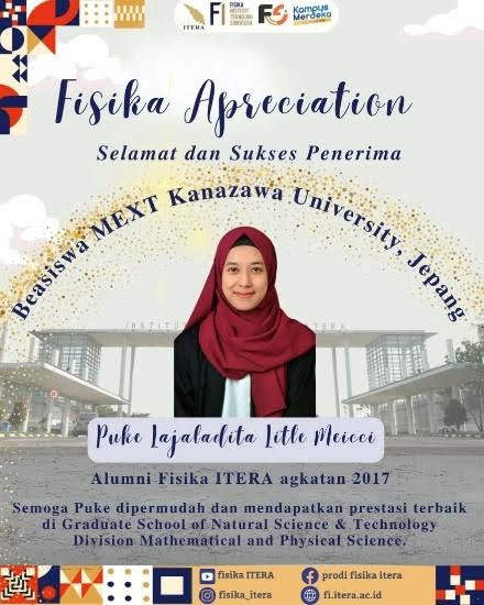 Alumni Fisika ITERA Raih Beasiswa MEXT untuk Kanazawa University, Jepang