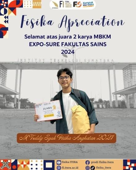 Mahasiswa Fisika ITERA Juara 2 Karya MBKM – EXPO-SURE Fakultas Sains 2024