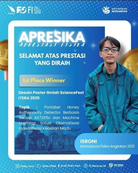 Mahasiswa Fisika ITERA Juara 1 Lomba Desain Poster Nasional – ScienceFest ITERA 2025
